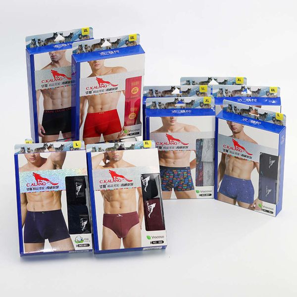 

men's underwear boxed boxer shorts pure cotton breathable loose printed, Black;white
