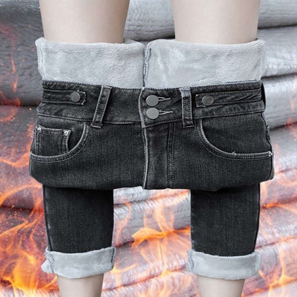 

women's jeans cashmere winter panties show thin pencil pants 99rr, Blue