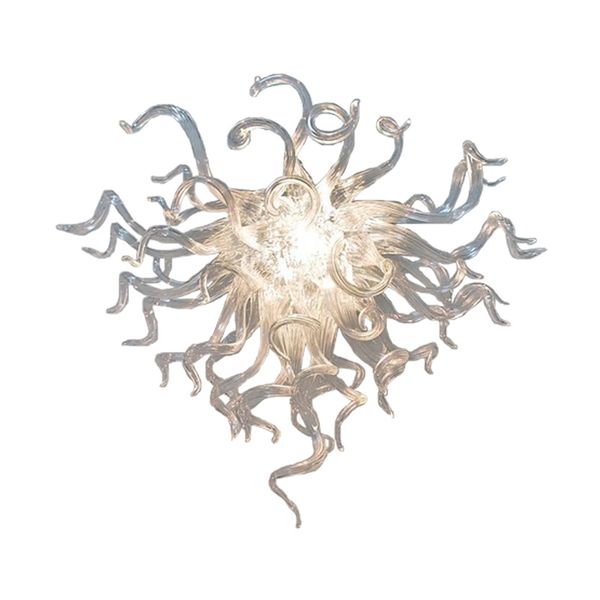 

100% hand blown white clear glass pendant lamps hanging chandelier heart shaped led modern home decor lighting fixture