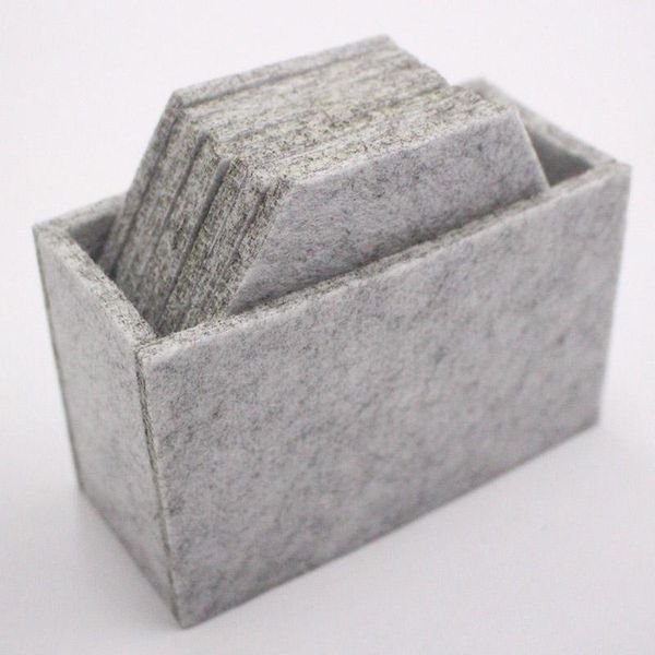 

mats & pads 8pcs felt coasters set with storage box placemat non slip anti-friction