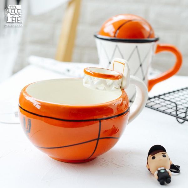 

creative basketball ceramic cup cartoon breakfast children's lovely mug football milk coffee cups mugs