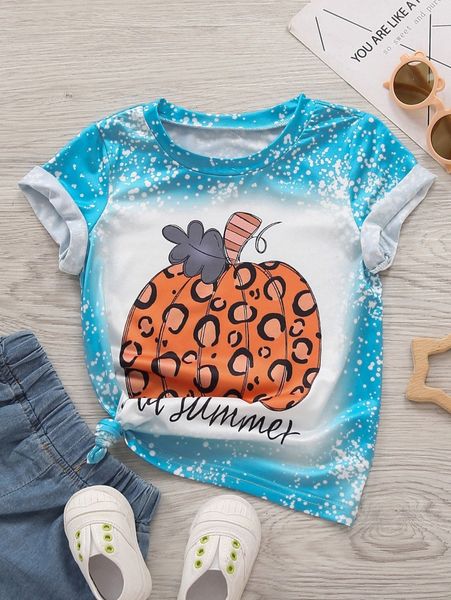 

plus letter & pumpkin print tee p48m#, Black