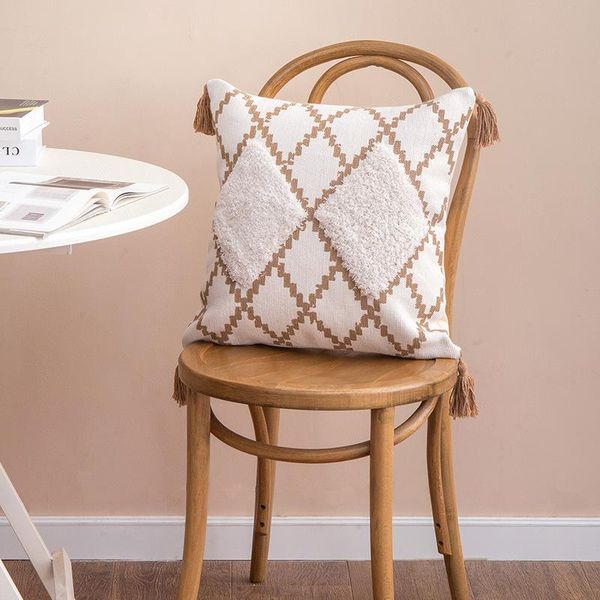

cushion/decorative pillow square woven tufted tassel throw covers boho cushion for car sofa couch bed