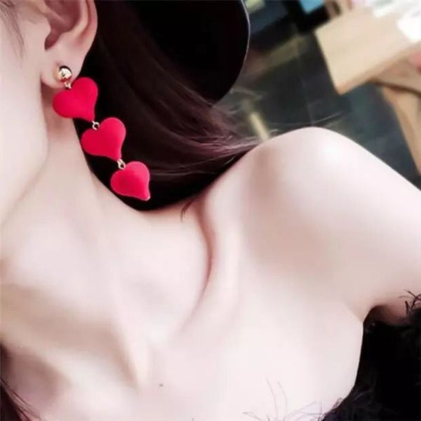 

e1250 japanese and korean new love temperament long fashion hair ball earrings simple versatile earrings, Silver
