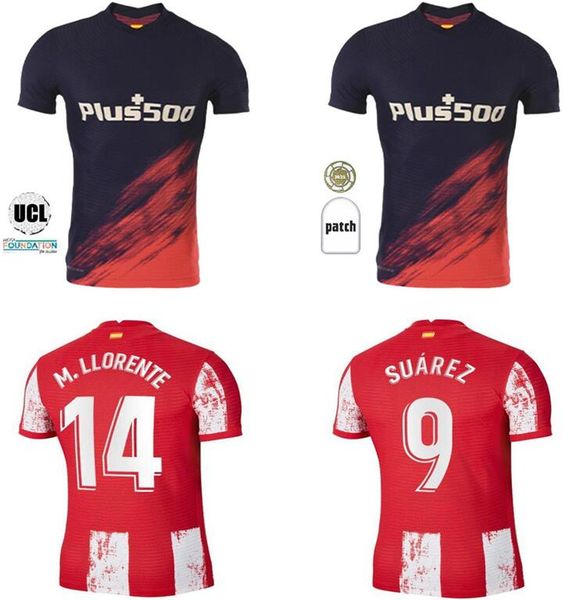 

21 22 atletico soccer jerseys madrid joao felix 75th years 2021 2022 m. llorente koke suarez correa carrasco de paul, Black;yellow
