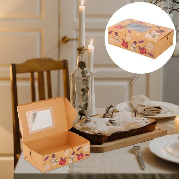 

other festive & party supplies 5pcs christmas cake cookie boxes paper food bakery with clear window