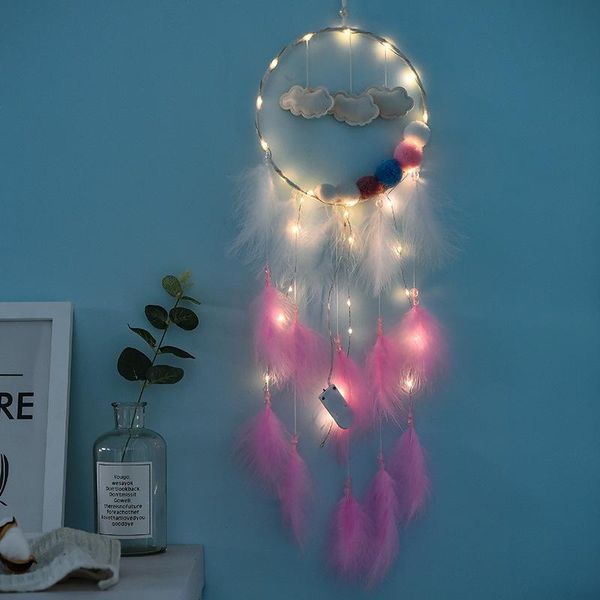 

decorative objects & figurines led light up dream catcher clound mass wind chimes hanging ornaments bedroom decor background dreamcatcher fe