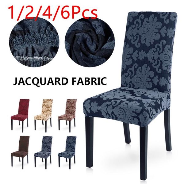 

chair covers 1/2/4/6pcs 2021 floral jacquard stretch elastic spandex for wedding dining room office banquet housse de chaise