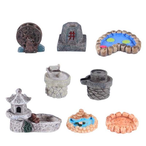 

8pcs simulated scene adornment fish tank decor lawn landscaping prop (grey) decorative flowers & wreaths