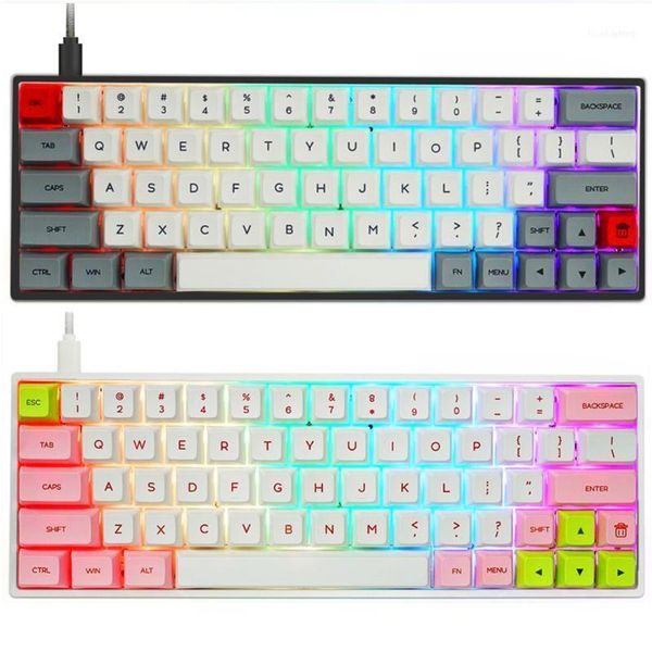 

gk64x gk64 kailh silent red brown switch swappable custom mechanical keyboard rgb leds type c split spacebar11