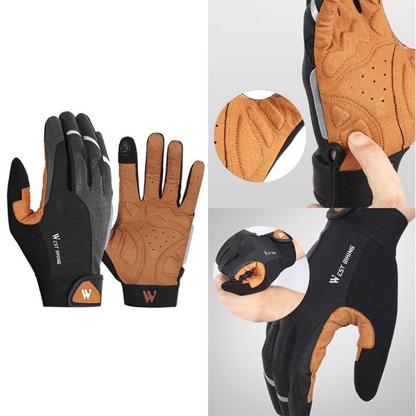 

cycling gloves west biking sports press screen men women winter windproof mtb bicycle motorcycle skiing fitness, Black