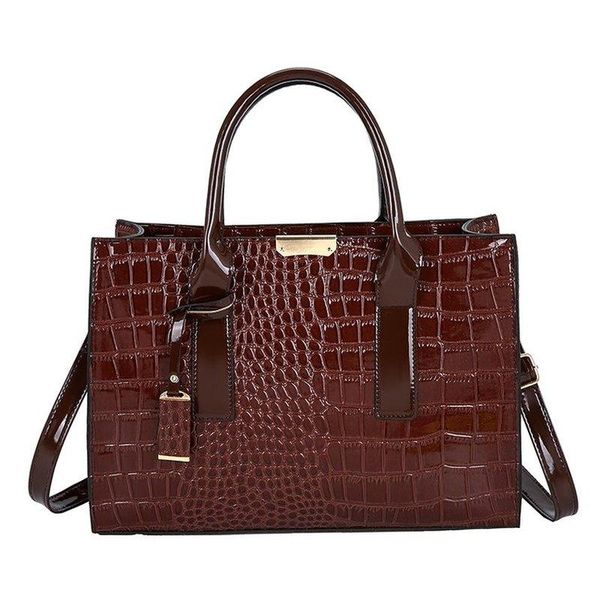 

patent leather ladies messenger bag crocodile shoulder handbag 2021 bags