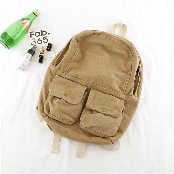 

fashion vintage women backpack denim double pockets leisure solid color cacual girl travel bags