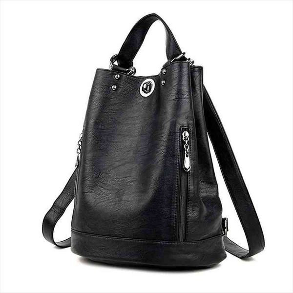 

womens backpack leather bag travel hanging fashion schoolbag