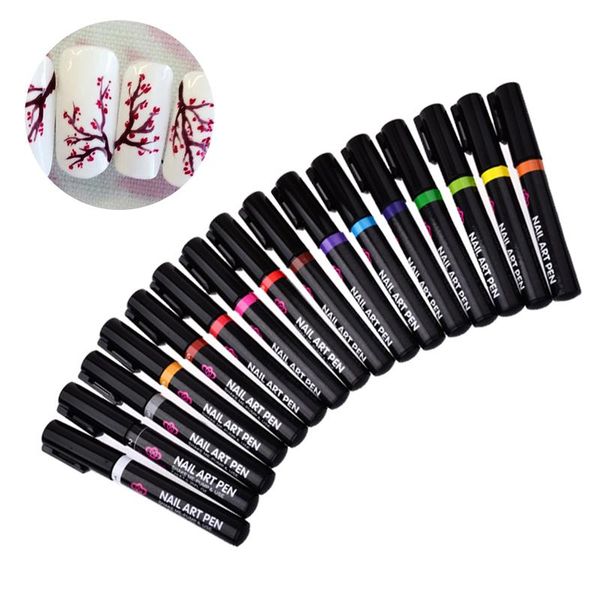

nail polish 1 pc pen diy art painting flexible nib durable 16 colors flower various patterns makeup set