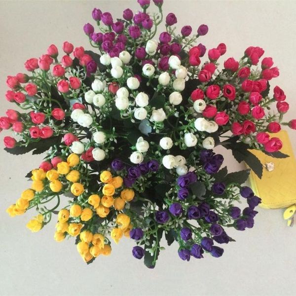 

decorative flowers & wreaths 36 heads fake rose silk flower artificial for wedding decoration accessories artificiales 6 flores home decor r