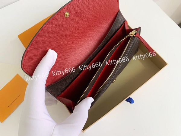 

9 colors wallets fashion single holders zipper pocke men women leather wallet handbags designer bags lady ladies long purse with dust bag or, Red;black