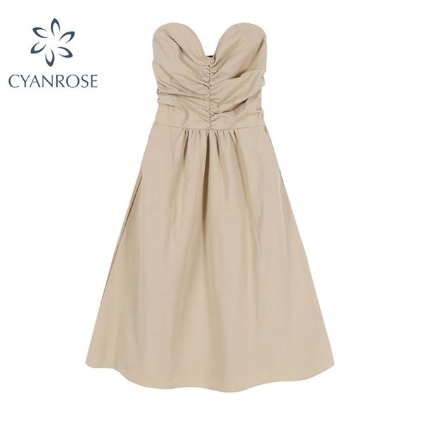 

sleeveless backless khaki dresses women summer clubwear night folds frcoks stylish bar party off shoulder vestidos 210515, Black;gray