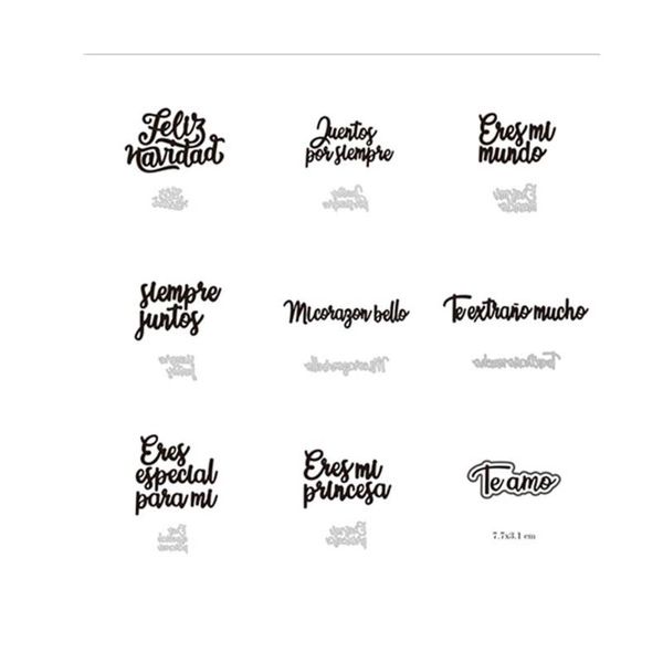 

painting supplies spainish words serial craft metal cutting die stencils template for scrapbooking paper cards gift decor knife cut