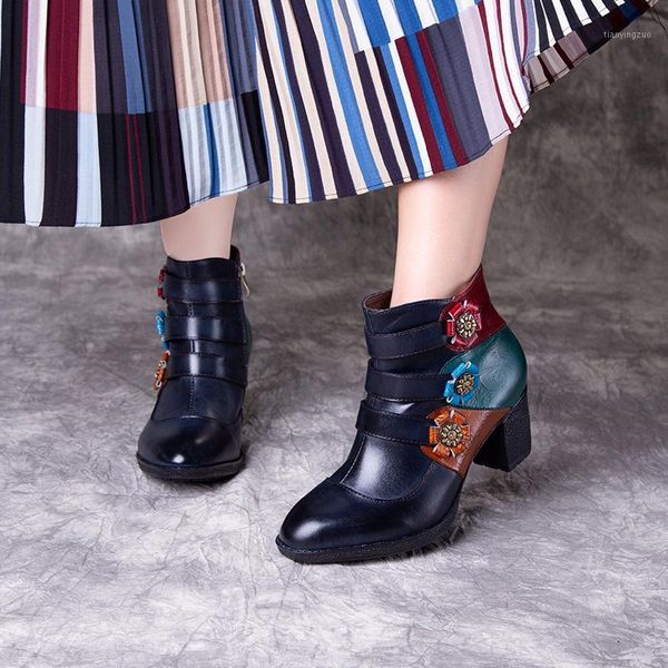 

boots women winter cheleas genuine leather ankle laces flat boot woman short black 2021 for shoes1