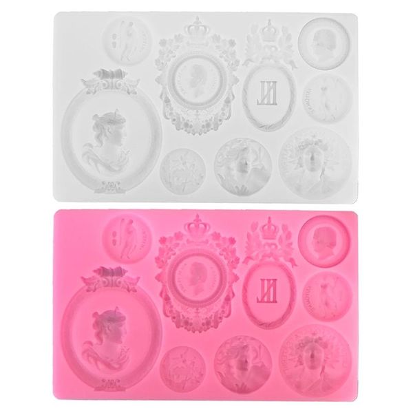 

baking & pastry tools 2021 2 colors retro embossed portrait mold human head mould for cake fondant candle
