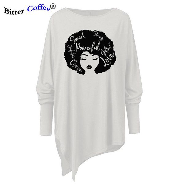 

african american woman smart strong powerful feministe irregular tshirt funny graphic vintage tees drops women's blouses & shirts, White