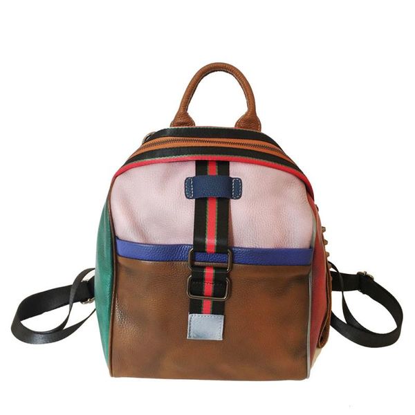 

handbags backpacks new retro hand-painted genuine to make old leather ladies rpiou