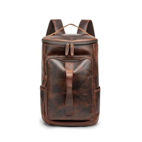 

backpack style layer cowhide men's computer bag leather genuine
