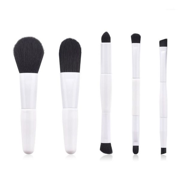 

5pcs makeup brush set cosmetic bag mini loose powder foundation double-end eyeshadow blush tools1