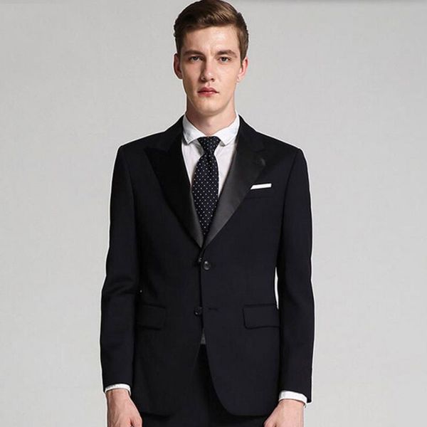

men's suits & blazers custom black classic formal business man blazer jacket peaked lapel slim fit costume terno masculino 2piece, White;black
