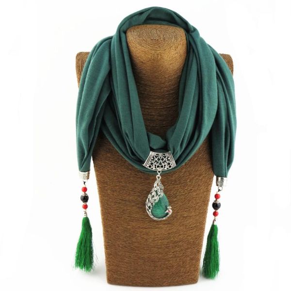 

scarves silk scarf necklace peacock pendant neckerchief women printed muffler 2021 designer scarfs jewelry bijoux, Blue;gray