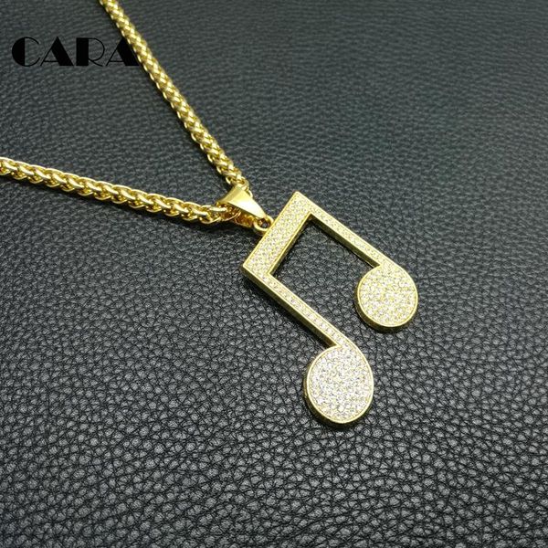 

pendant necklaces music note pendants trendy cubic zirconia crystal gold color alloy luxury musical jewelry for women and men cagf0249, Silver