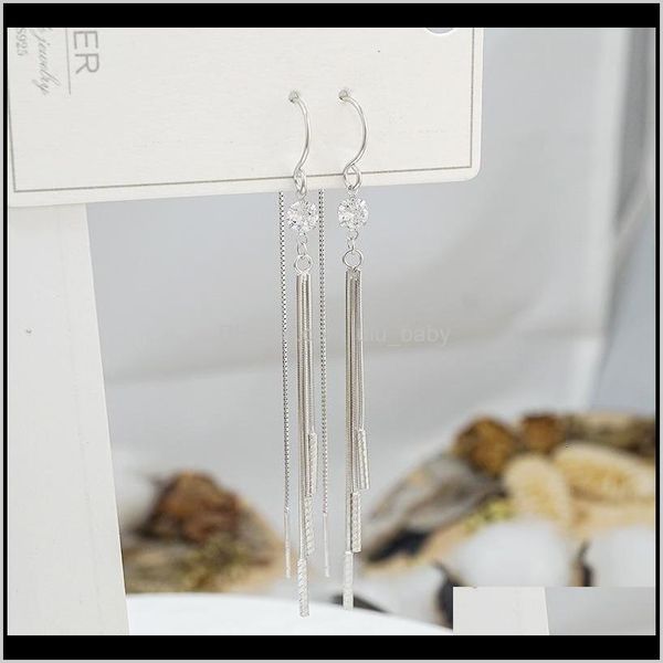 

plugs & tunnels body jewelry drop delivery 2021 s925 ear line womens korean temperament super fairy long face tassel earrings 240ex cponw, Silver
