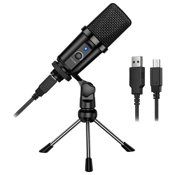 

microphones usb microphone condenser cardioid pickup with volume knob for live broadcasting games and recording