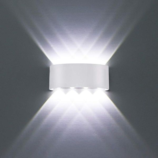 

wall lamp 8w led modern light white up & down lighting sconce aluminium waterproof spot for dormitory bedroom outdoor