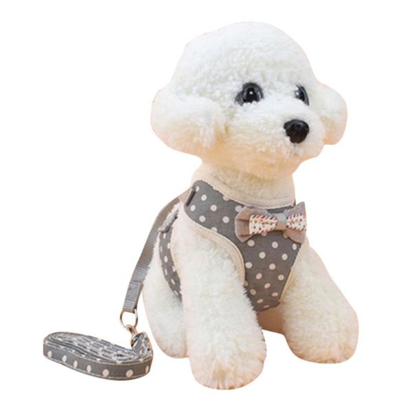 

dog collars & leashes small products classic dots print pet harness leash puppy cats chest strap with bowknot for outdoor walking 206