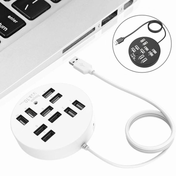 

hubs 2colors usb 2.0 10 ports hub multifunctional high speed 480mbps for computer lapmobile phone