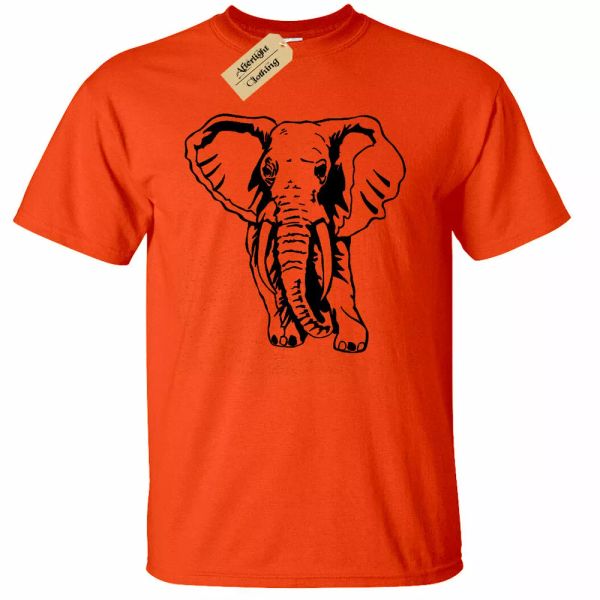 

mens elephant t-shirt animal graphic, White;black
