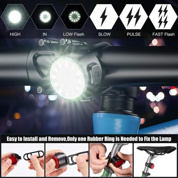 

smart home control super bright led bike light waterproof rear tail usb rechargeable mountain cycling taillamp safety warning