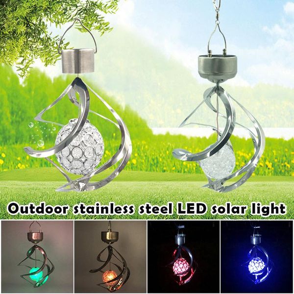 

garden decorations decoration hanging solar lights dynamic rotating wind chime lamp decorative led color changing light pendant for outdoor