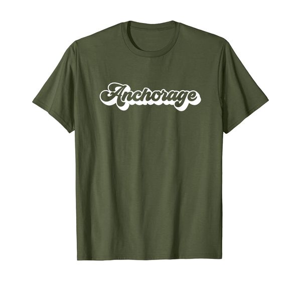 

retro styled anchorage t-shirt, White;black
