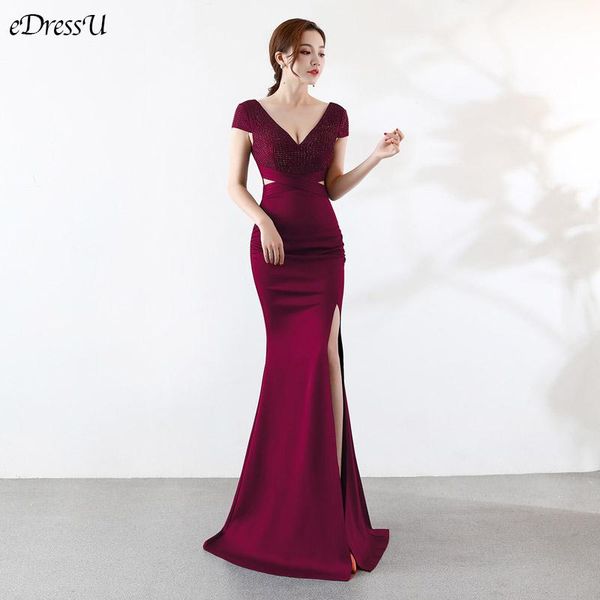 

party dresses 8 colors elegant beading dress split evening v-neck mermaid vestido de fiesta formal prom yny-16025, White;black