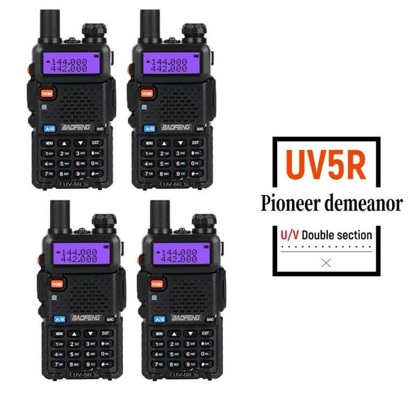 

4pcs/set baofeng uv-5r walkie talkie 5w dual band vhf uhf 136~174mhz 400~470mhz hunting radio with