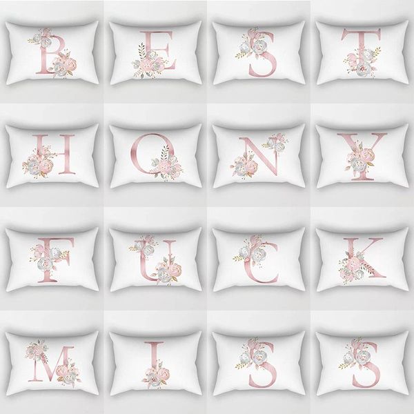 

cushion/decorative pillow 30x50cm alphabet pillowcases home decorative living room throw case cover for car seat chair deco valentine's