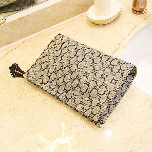 

selling men's handbag printed new letter envelope bags purse sale, Brown;gray
