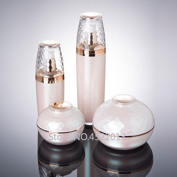 

storage bottles & jars 10pcs/lot 30g 50g high grade acrylic cosmetic cream jar, mask refillable 30ml 50ml diy pink lotion pump bottle