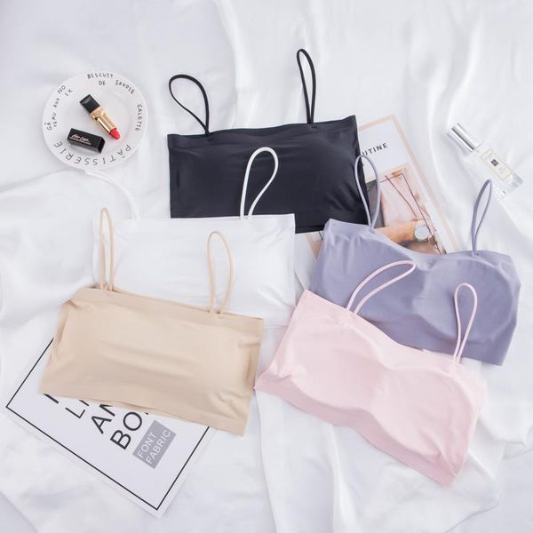 

bustiers & corsets [cooling underwear] [bangmiyou brand] transparent chest small sling tube cool wrapped no steel ring sports bra, Black;white