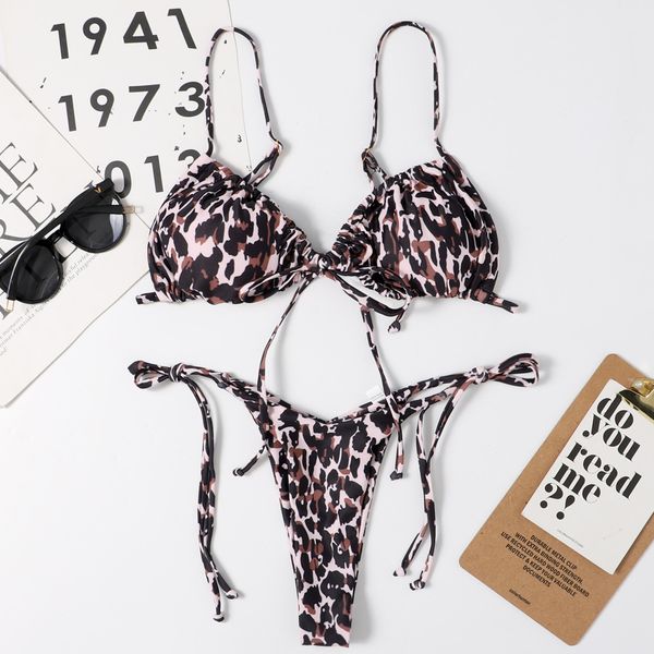 

2021 bikini open back swimsuit women triangle bag bandage multicolor, White;black