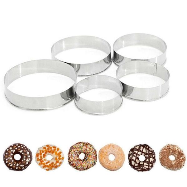 

baking moulds 5pcs/set round steel cookie cutters fondant biscuit sandwich