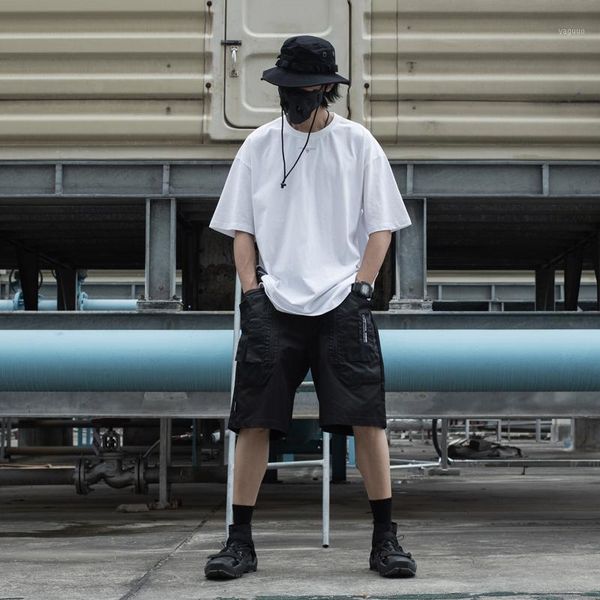 

men's shorts men the croxx with multiple pockets back molle streetwear techwear aesthetic darkwear, White;black